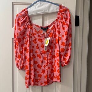 Sanctuary Pink and Red Floral Blouse